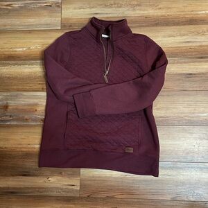L.L. Bean Maroon Quilted Pullover
